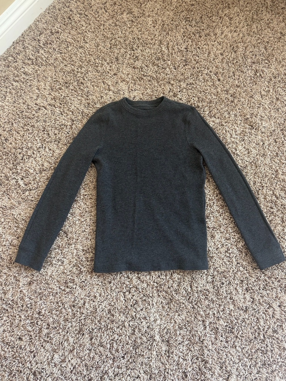 Boys Urban Pipeline Charcoal Crew Neck Waffle Knit Long Sleeve Top 10/12 Fall